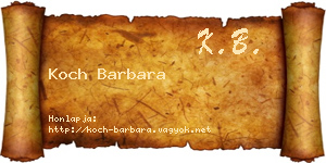 Koch Barbara névjegykártya