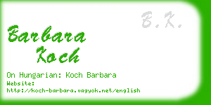 barbara koch business card